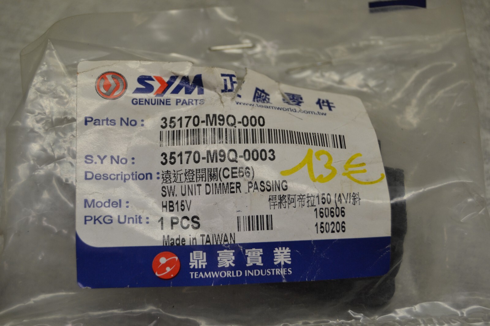 SYM Boutons commodo 35170-M9Q-000